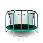 ARLAND Батут премиум 14FT с внутренней страховочной сеткой и лестницей (Dark green)